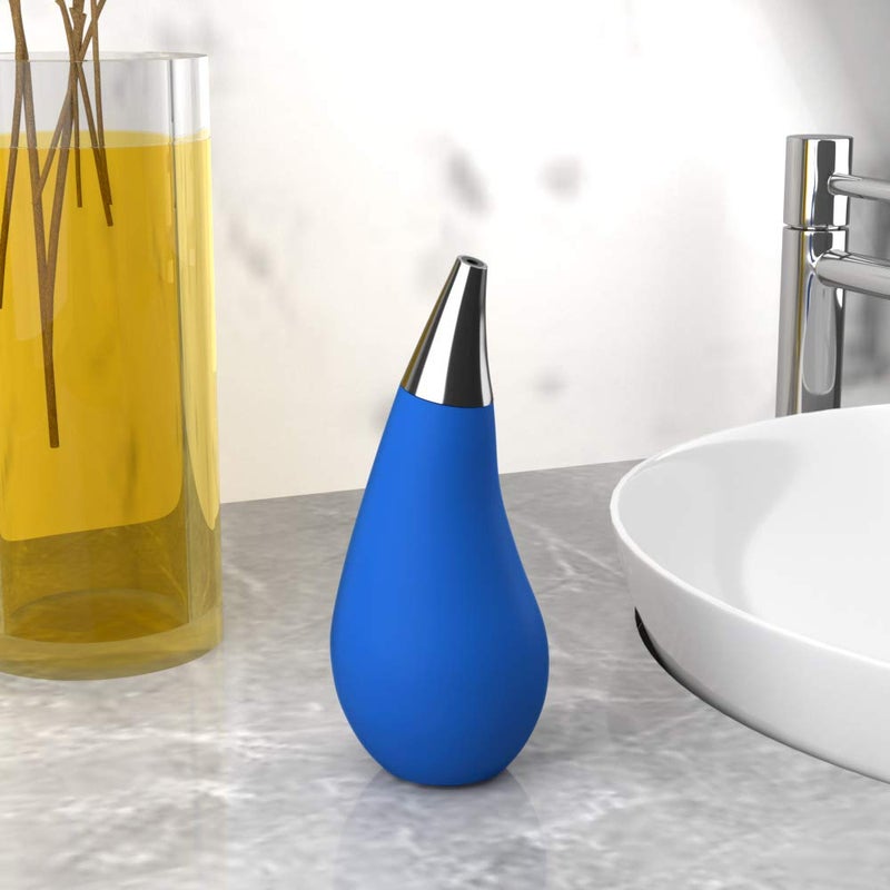 QQ Studio Kitchen Bathroom Counter top Squeezable Soap Dispensers Tear Drop Shape Bottle (Blue, ~7oz) - Image 3